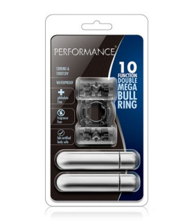 Ерекційне кільце з подвійною вібрацією, чорне - No Taboo