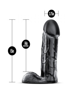 Фаллоимитатор большой с мошонкой, черный - No Taboo