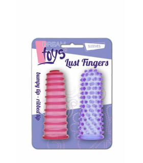 Рельєфні насадки на пальці з реберцями і пухирцями, 2 шт - No Taboo