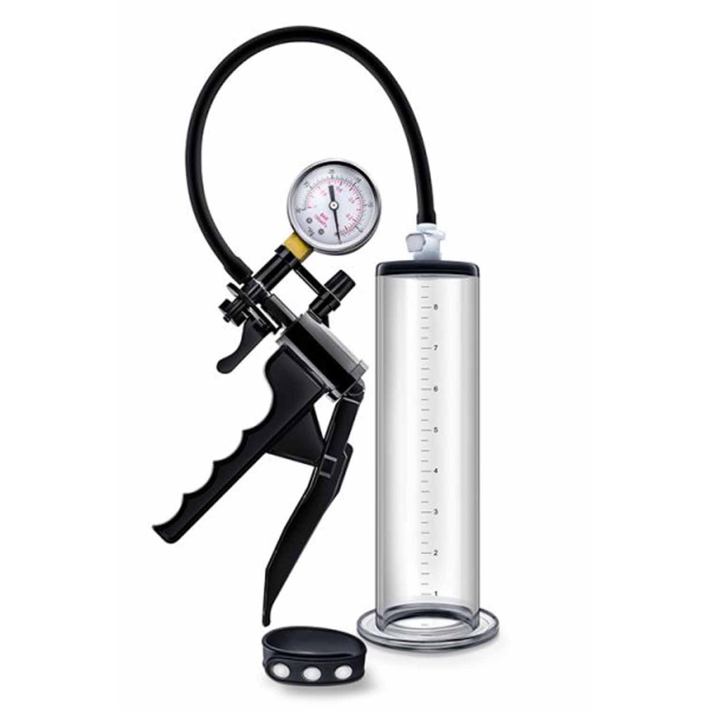 Вакуумная помпа механическая Blush Performance с пистолетом и манометром, прозрачная, 22.8 х 5.7 см (37577), zoom