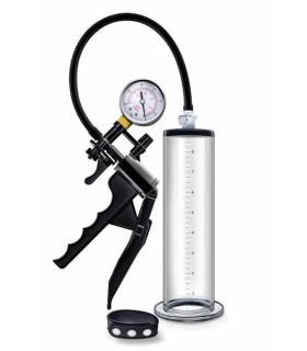 Вакуумная помпа механическая Blush Performance с пистолетом и манометром, прозрачная, 22.8 х 5.7 см - No Taboo