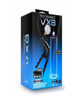 Вакуумная помпа механическая Blush Performance с пистолетом и манометром, прозрачная, 22.8 х 5.7 см - No Taboo