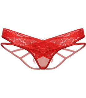 Красные сексуальные трусики с доступом и открытой попой, M/L - No Taboo