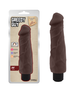 Реалистичный вибратор Greedy Guy из киберкожи, коричневый, 24 см х 5.5 см - No Taboo