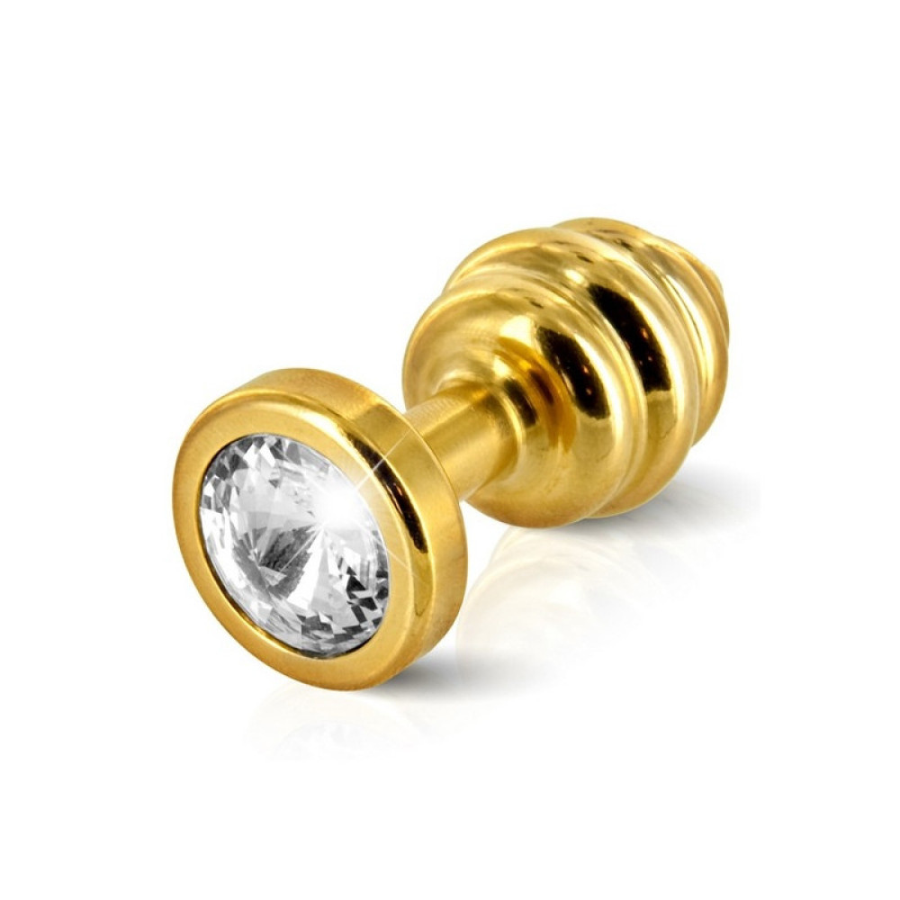 Анальная пробка ребристая со стразами Diogol 30 mm (34620), zoom