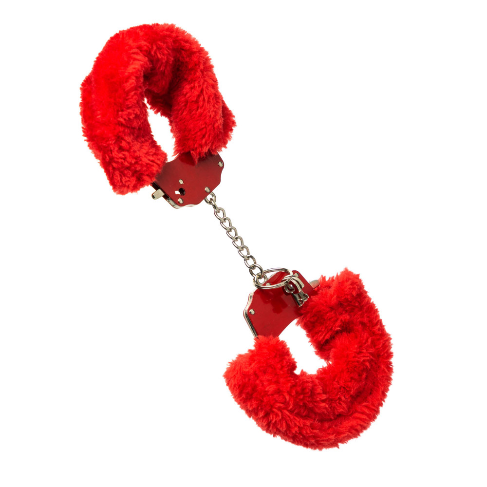 Наручники с красным мехом, металл (20339), zoom