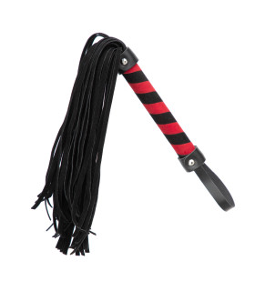 Плетка замш с красно-черной ручкой, 38 см - No Taboo