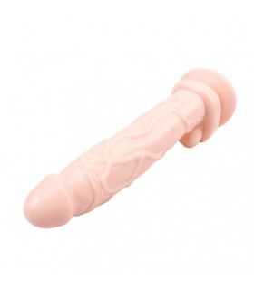 Фалоімітатор реалістичний з мошонкою, бежевий, 31 см х 5.5 см - No Taboo