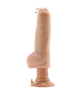 Вибратор большой с мошонкой и пирсингом на головке, 33.2х6.3 см - No Taboo