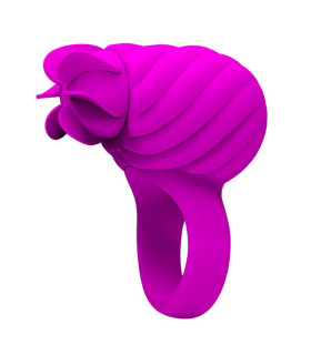 Эрекционное кольцо розового цвета с вибрацией и ротацией - No Taboo