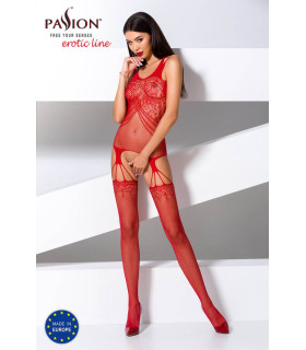 Еротичний комбінезон червоного кольору з імітацією панчіх, o / s - No Taboo