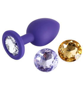 Анальная пробка 3 в 1 сменные кристаллы, размер M So Divine - No Taboo