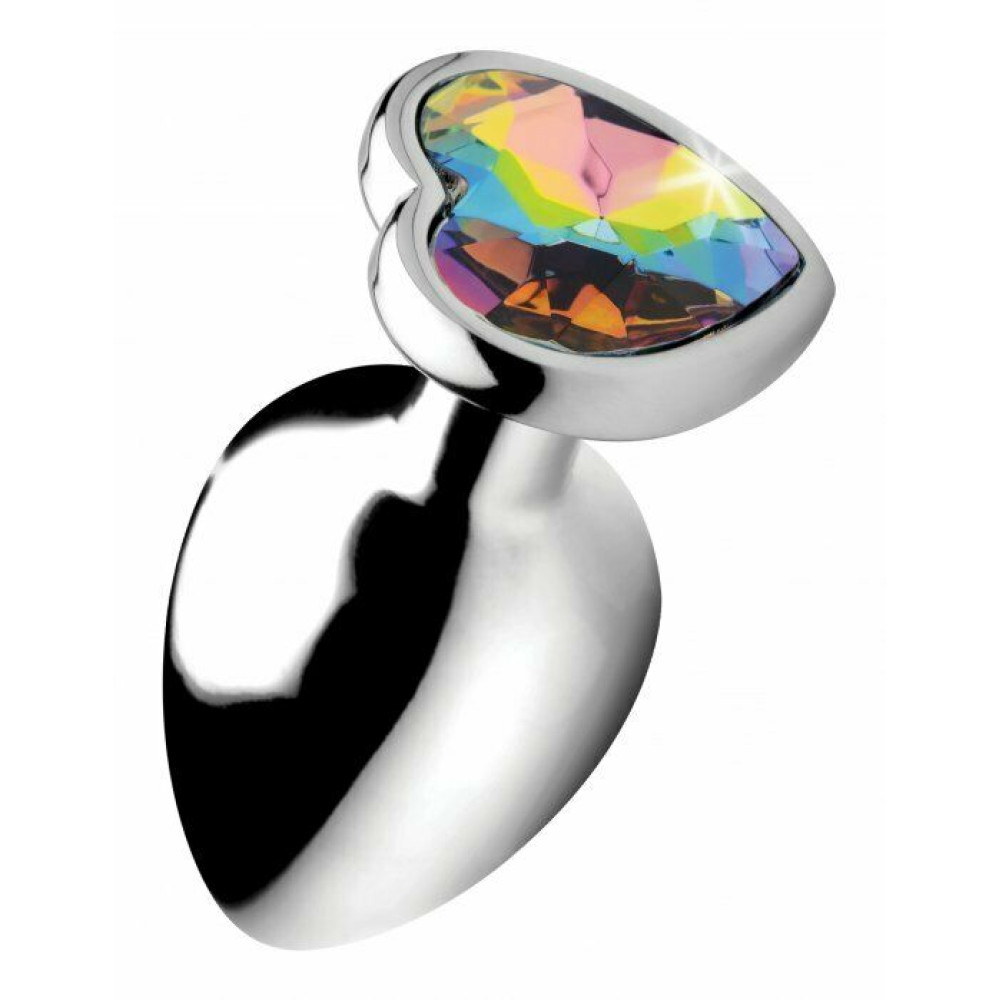 Анальная пробка метал Rainbow Heart Butt Plug - Medium (40176), zoom