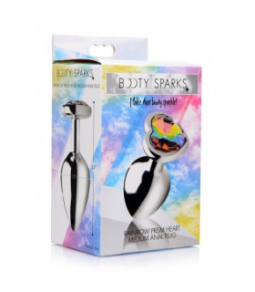 Анальная пробка метал Rainbow Heart Butt Plug - Medium - No Taboo