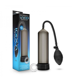 Вакуумная помпа механическая Blush Performance с грушей, черная, 24.1 х 5.7 см - No Taboo