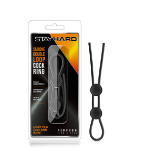 Эрекционное лассо Blush Stay Hard регулируемое, черное, 22 см - No Taboo