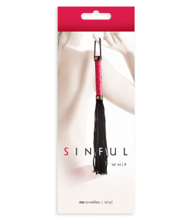 Флоггер ( плетка) черный с розовой ручкой NS Novelties - No Taboo
