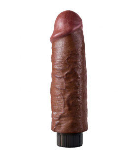 Вібратор на присоску KING COCK 6INCH VIBRATING COCK BROWN - No Taboo