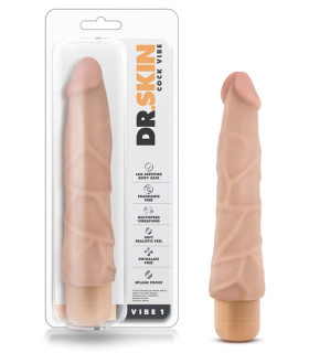 Вибратор реалистичный Dr. Skin, мультискоростной, бежевый, 22.8 х 5 см - No Taboo