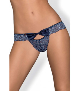 Сексуальные трусики с цветочным кружевом синие, размер S/M - No Taboo