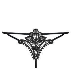 Секси стринги Obsessive Luiza полупрозрачные с кружевом, S/M - No Taboo
