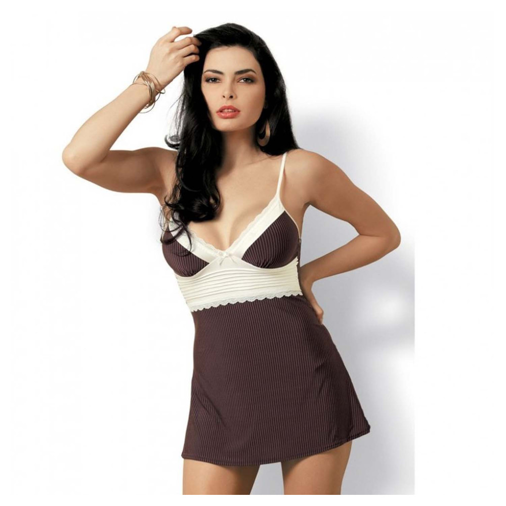 Еротична сорочка з відтінком чорного шоколаду XXL (22773), zoom