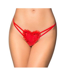 Стринги с кружевным сердечком красные S/L - No Taboo