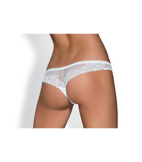 Эротические стринги с интимным вырезом белые S/M - No Taboo