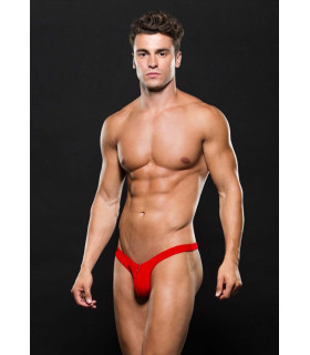 Мужские cтринги молнии спереди MICROFIBER LOWRISE ZIP THONG RED, S/M - No Taboo