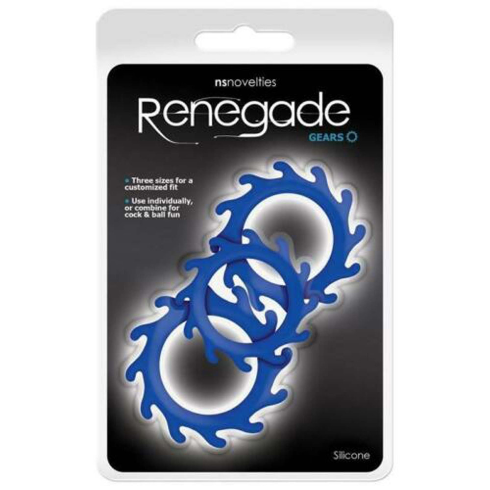 Набір з ерекційних кілець RENEGADE GEARS, синій (33058), zoom