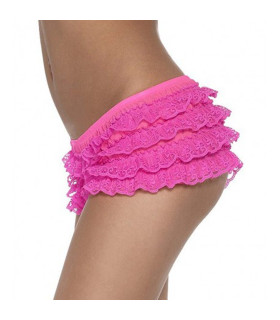 Сексуальные трусики розовые с кружевами в виде юбочки, OS - No Taboo