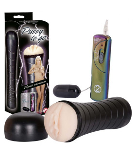 Вагина в колбе с вибро киберкожа Pyssy to go - No Taboo
