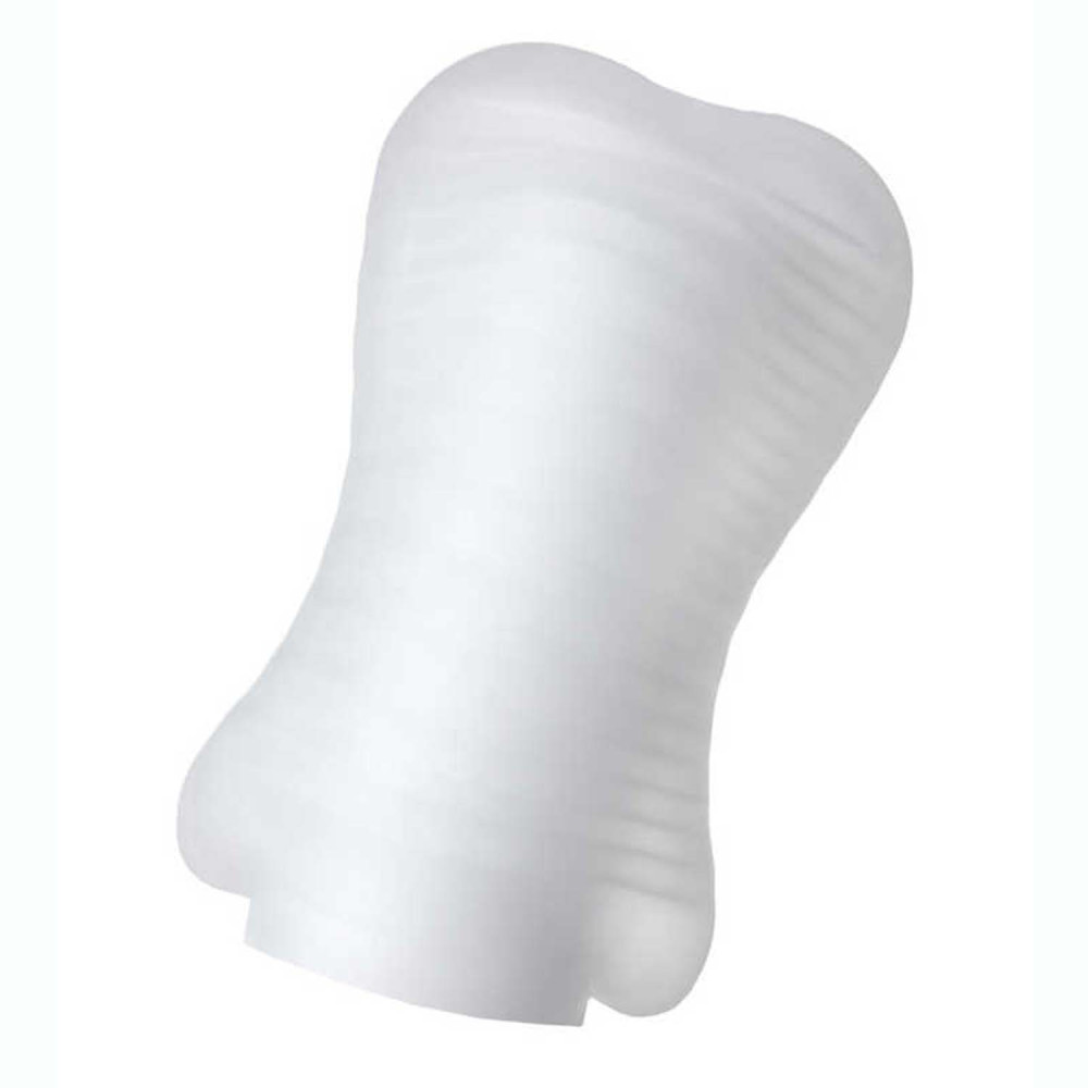 Мастурбатор компактний ребристий рельєф, білий, (розтягується до 30 см) (36871), zoom