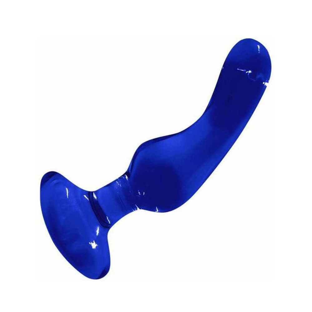 Анальная пробка стекло CRYSTAL ANGLED GLASS PLUG BLUE (33847), zoom