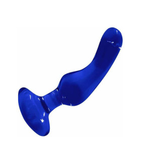 Анальная пробка стекло CRYSTAL ANGLED GLASS PLUG BLUE - No Taboo