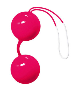 Вагінальні кульки на м'якому зчіплені JoyBalls зі зміщеним центром ваги, рожеві, 16 х 4 см - No Taboo