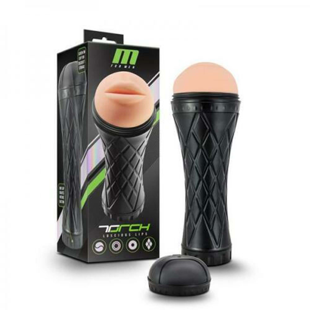 Мастурбатор-ротик тілесного кольору, M FOR MEN THE TORCH LUSCIOUS LIPS (34026), zoom