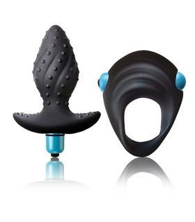 Набор ROCKS OFF Ibex Men-X анальная пробка и кольцо с вибрацией - No Taboo