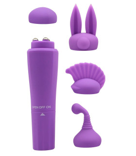 Вибро стимулятор + 4 насадки Sweet Purple - No Taboo