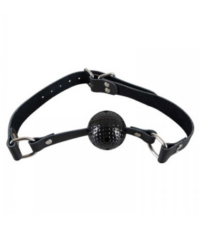 Кляп-кулька пластиковий з отворами, чорний - No Taboo