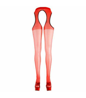 Еротичні колготи червоні з інтимним вирізом L / XL - No Taboo