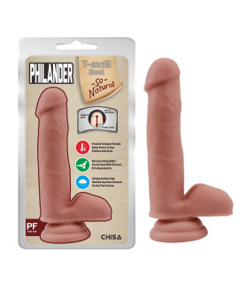 Фаллоимитатор из киберкожи Сhisa PHILANDER с присоской, с хребтом, бежевый, 18 см - No Taboo
