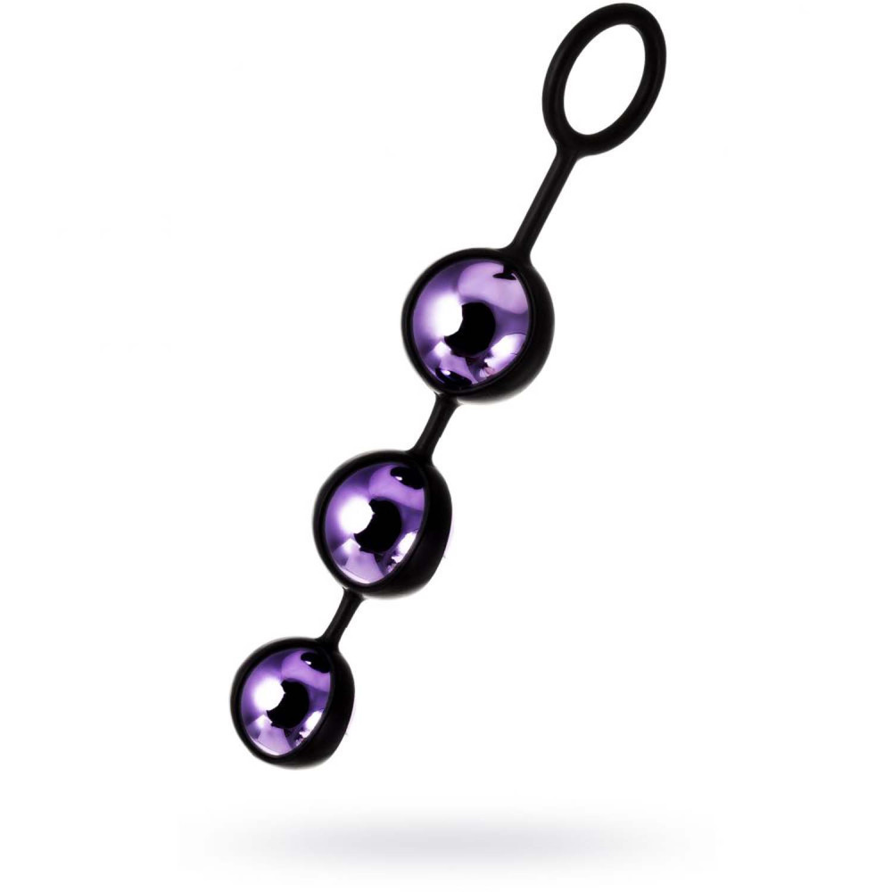 Анальные шарики 3 шара ABS пластик фиолетовые 18,5см (37078), zoom