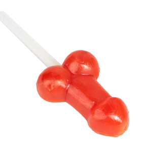 Конфета леденец в виде члена Penis-Strohhalm-Lolly Red - No Taboo
