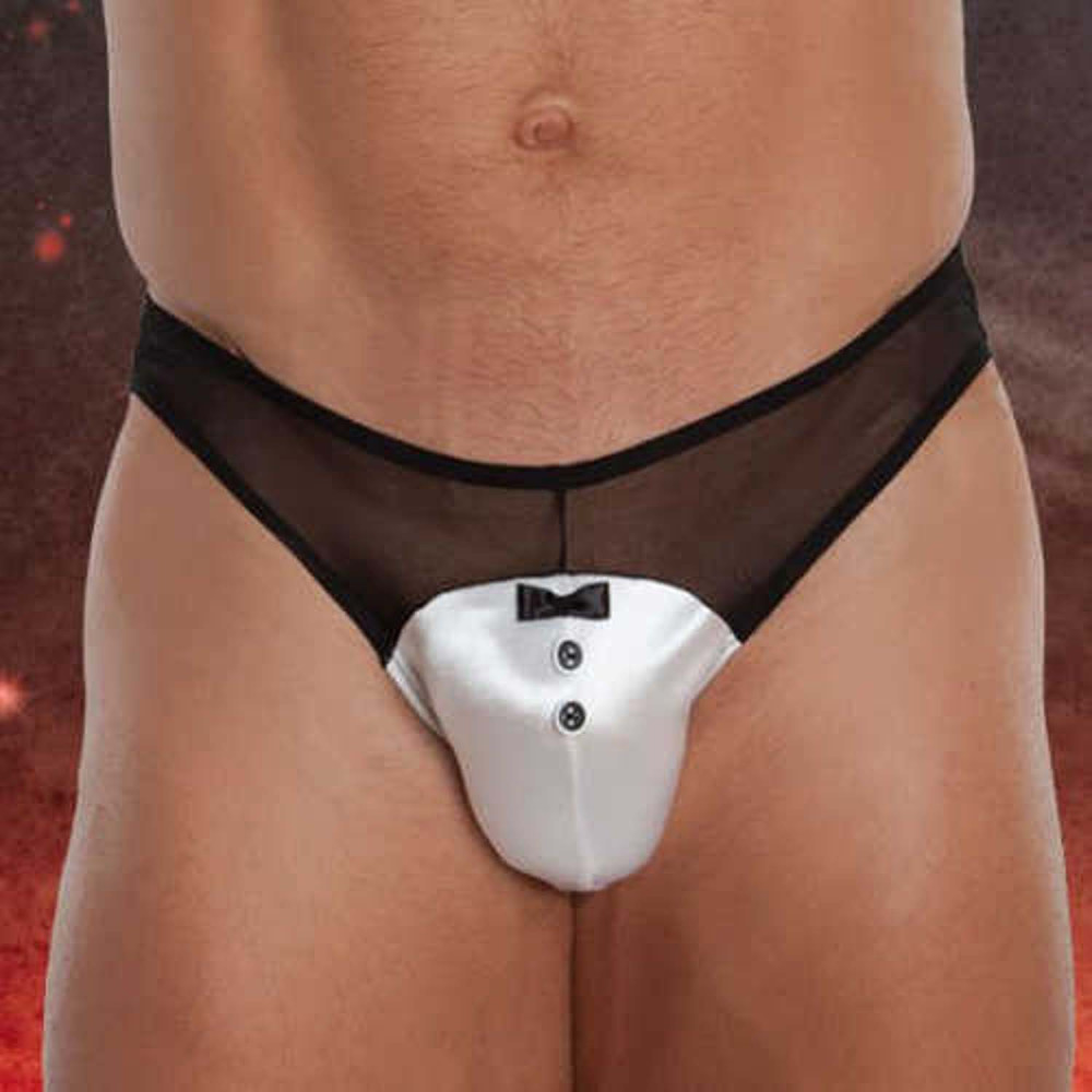 Еротичні Труси чоловічі з метеликом Thong 4467, white, XL (37058), zoom