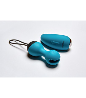 Вагінальні віброкульки з вібропультом, 2в1, колір морської хвилі, 15.9 см х 3.5 см - No Taboo
