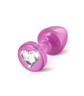 Анальная бижутерия из алюминия с камнем в виде сердца - No Taboo