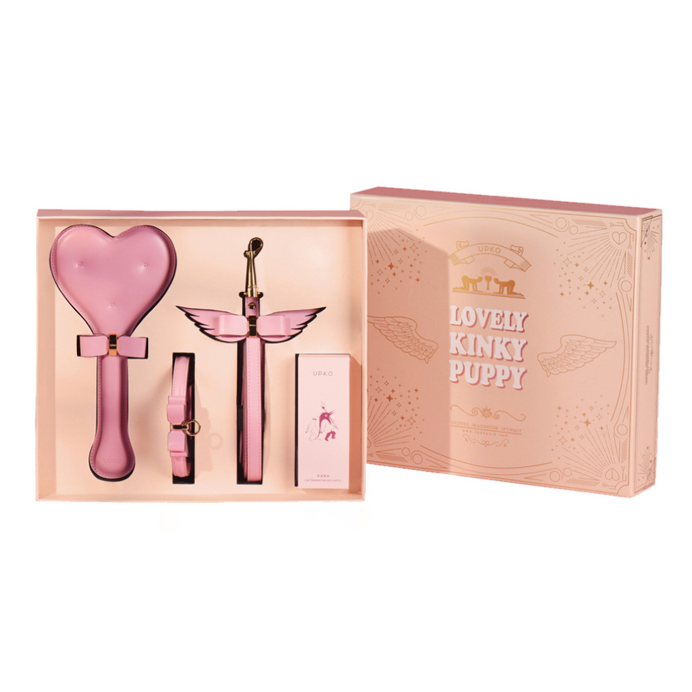 Подарочный набор БДСМ от Upko, итальянская кожа, розовый (39984), zoom