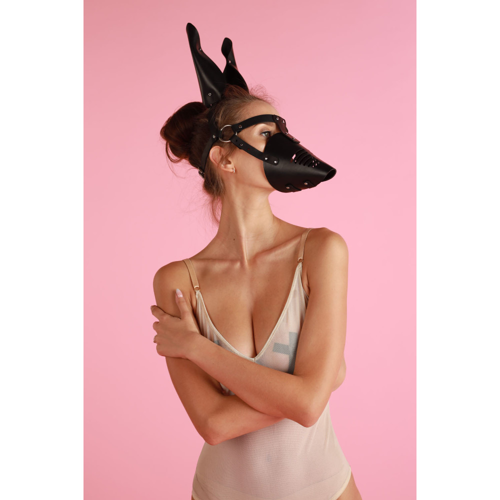 Маска Doberman Candy Hero, из кожи, ручная работа, черная (39774), zoom