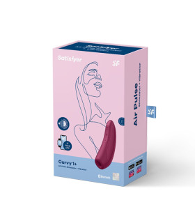 Вакуумный стимулятор клитора Satisfyer Curvy1+ с вибрацией и приложением, бордовый, 13.4 х 4.6 см - No Taboo